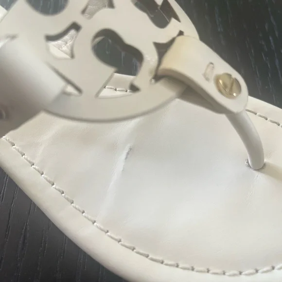 Tory Burch Miller Leather Sandals- White w/ dust bag - Picture 8 of 10